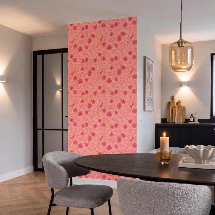 Behang - Weidebloemen - Romantisch - Roze — 5