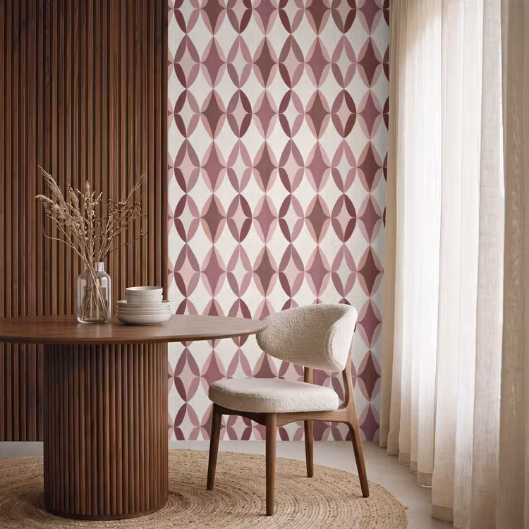 Behang - Ovaal - Textuur - Roze β 4