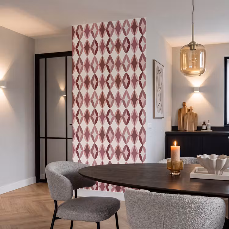 Behang - Ovaal - Textuur - Roze β 5