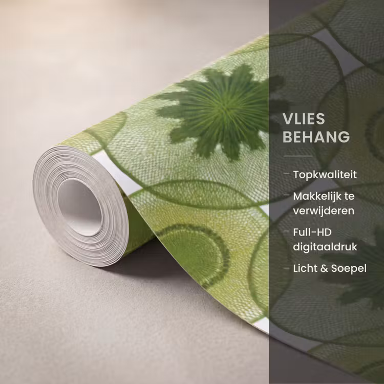 Behang - Cirkels - Patroon - Groen — 3