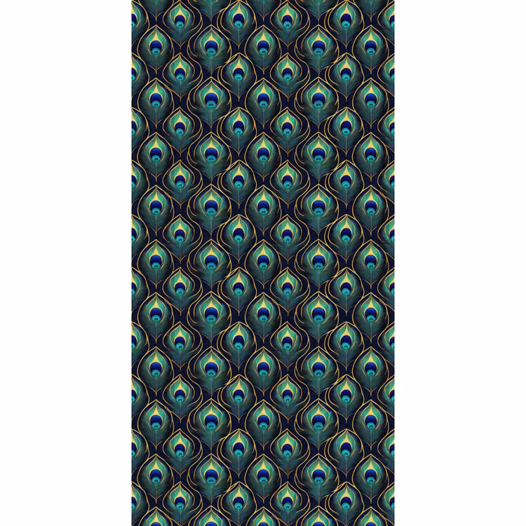 Behang - Pauw - Veren - Groen — 2