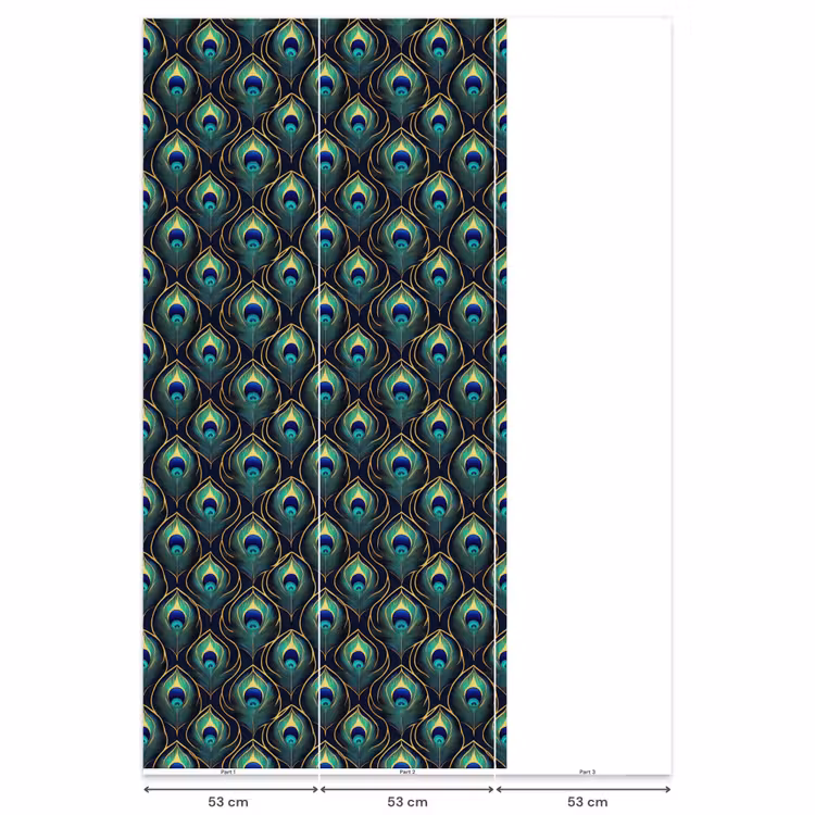 Behang - Pauw - Veren - Groen — 6