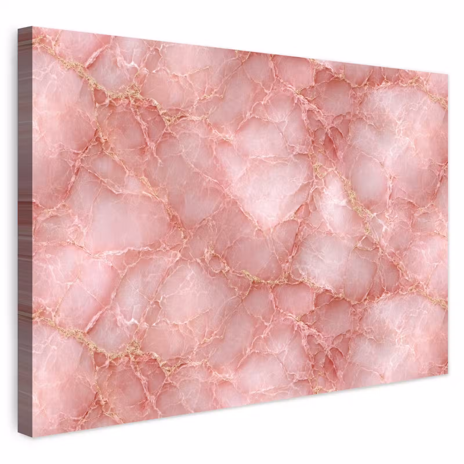 Buiten canvas - Roze - Kwarts - Goud - Marmer — 1