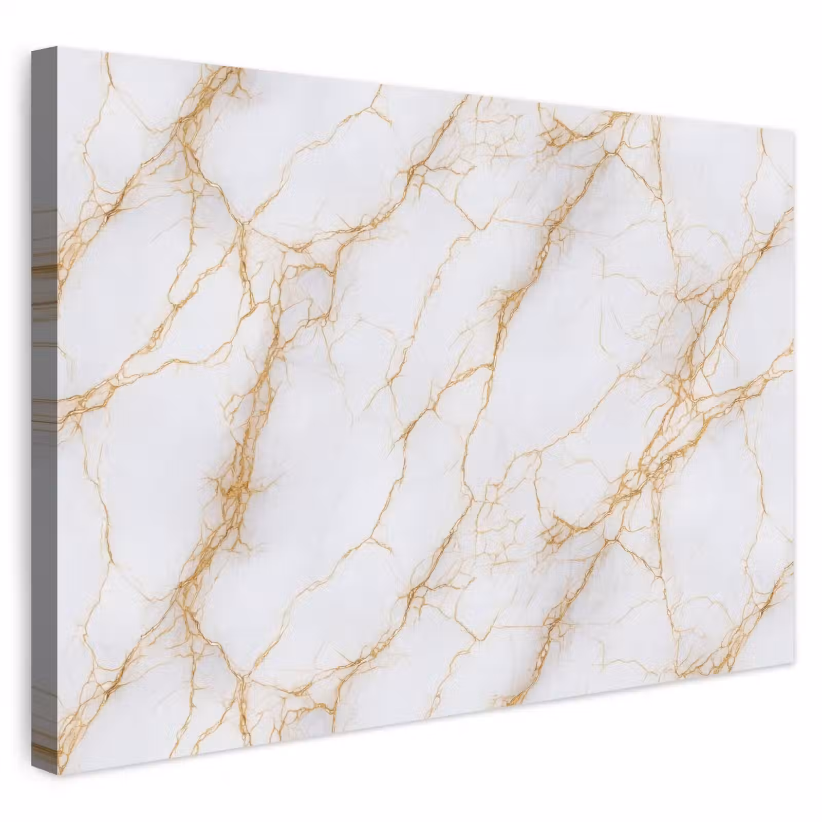 Buiten canvas - Wit - Goud - Marmer - Aders — 1