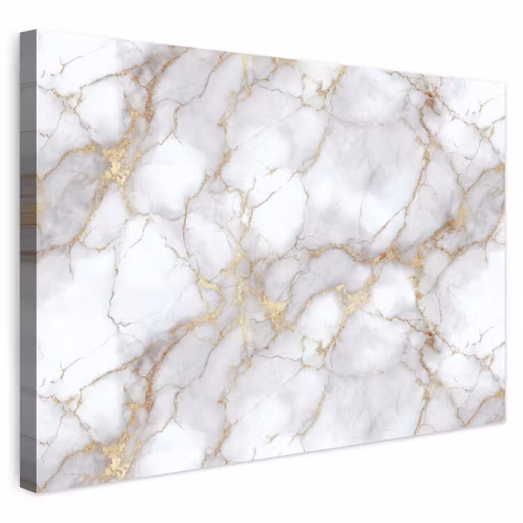 Buiten canvas - Wit - Goud - Marmer - Grijs — 1