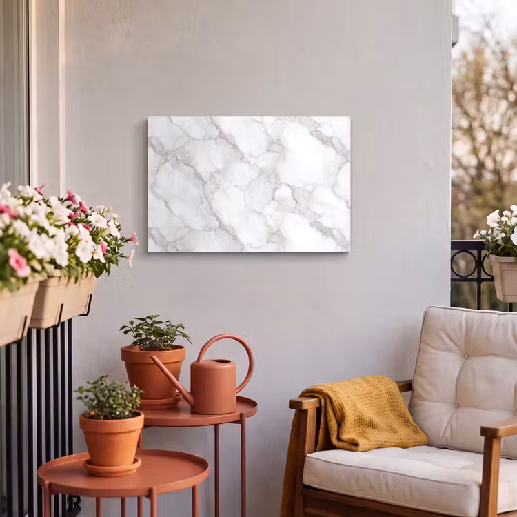 Buiten canvas - Wit - Marmer - Bruin — 3
