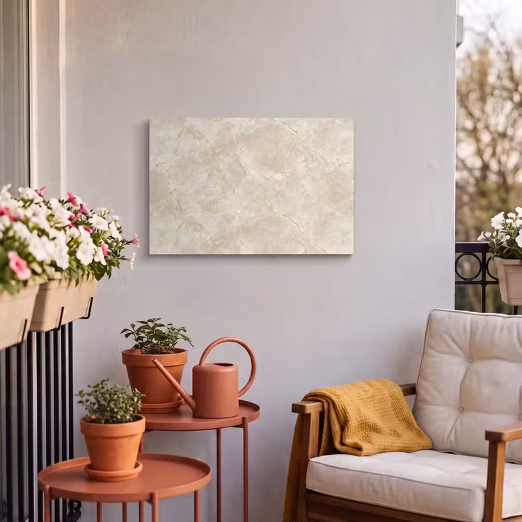 Buiten canvas - Lichtbeige - Marmer - Aders — 3