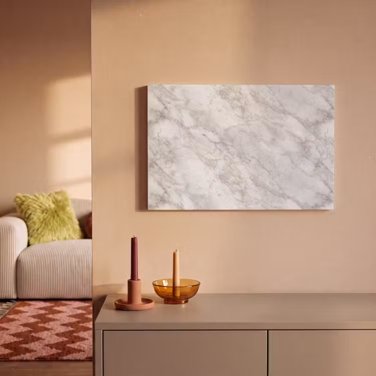 Canvas schilderij - Grijs - Wit - Marmer — 1