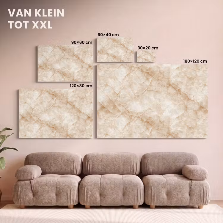 Canvas schilderij - Kristalstructuur - Bruin - Marmer — 7