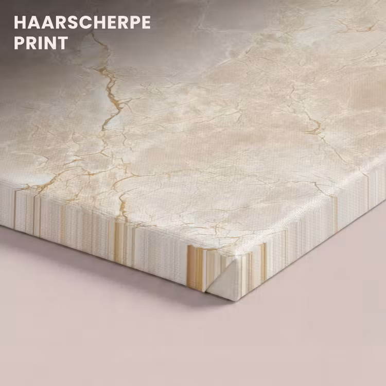 Canvas schilderij - Lichtbeige - Marmer - Aders — 4