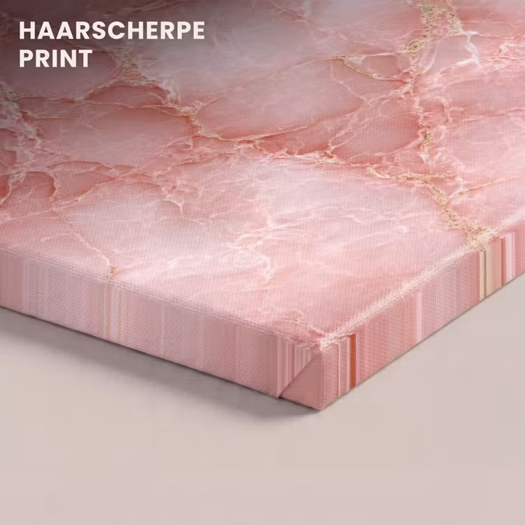 Canvas schilderij - Roze - Kwarts - Goud - Marmer — 4