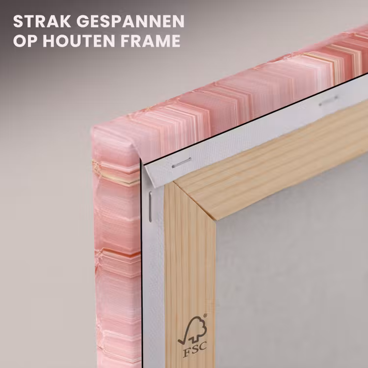 Canvas schilderij - Roze - Kwarts - Goud - Marmer — 6