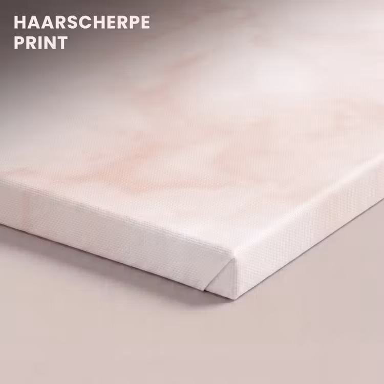 Canvas schilderij - Roze - Marmer - Crème — 4