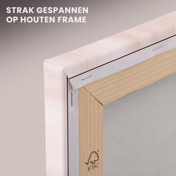 Canvas schilderij - Roze - Marmer - Crème — 6