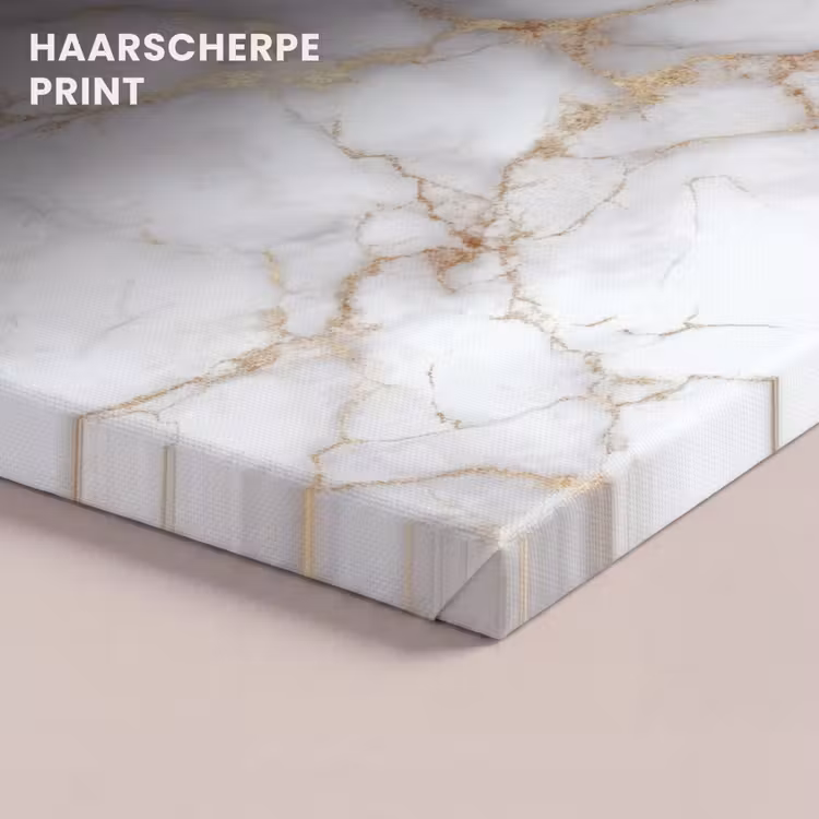 Canvas schilderij - Wit - Goud - Marmer - Grijs — 4