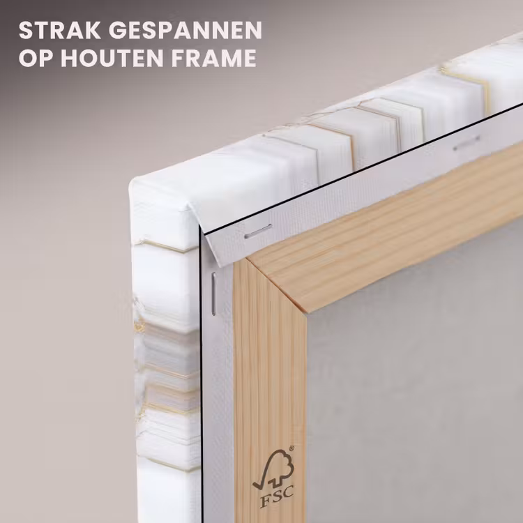 Canvas schilderij - Wit - Goud - Marmer - Grijs — 6