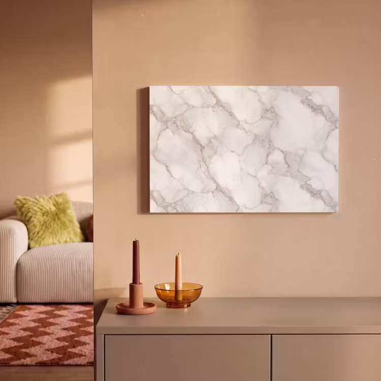 Canvas schilderij - Wit - Marmer - Bruin — 1