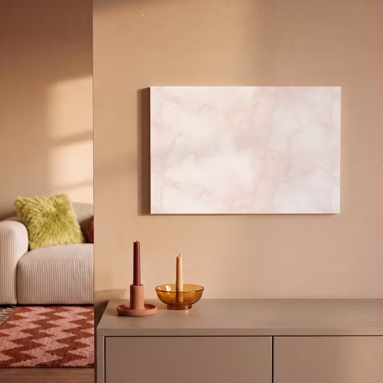 Canvas schilderij - Wolkenstructuur - Roze - Marmer — 1