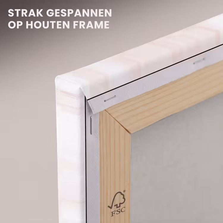 Canvas schilderij - Wolkenstructuur - Roze - Marmer — 6