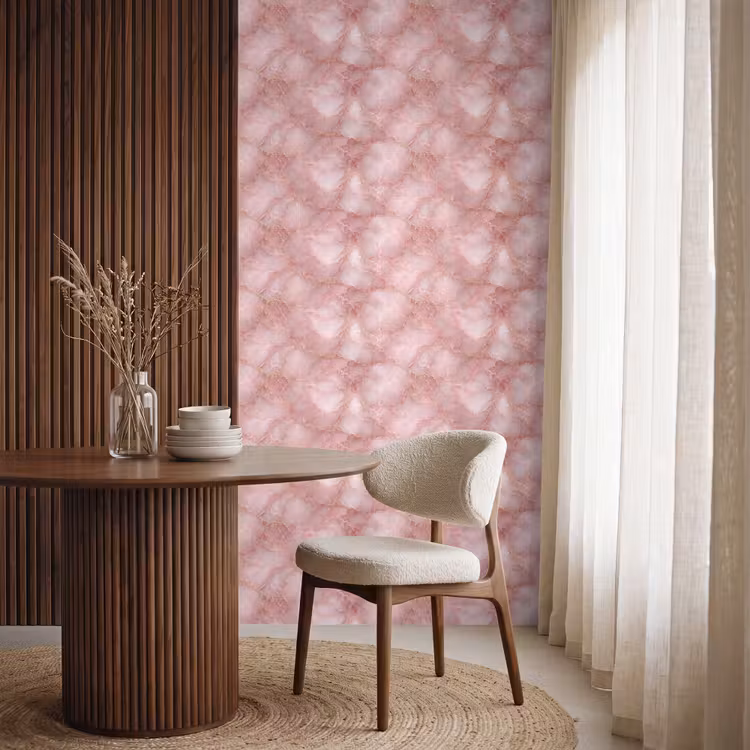 Behang - Roze - Kwarts - Goud - Marmer — 4