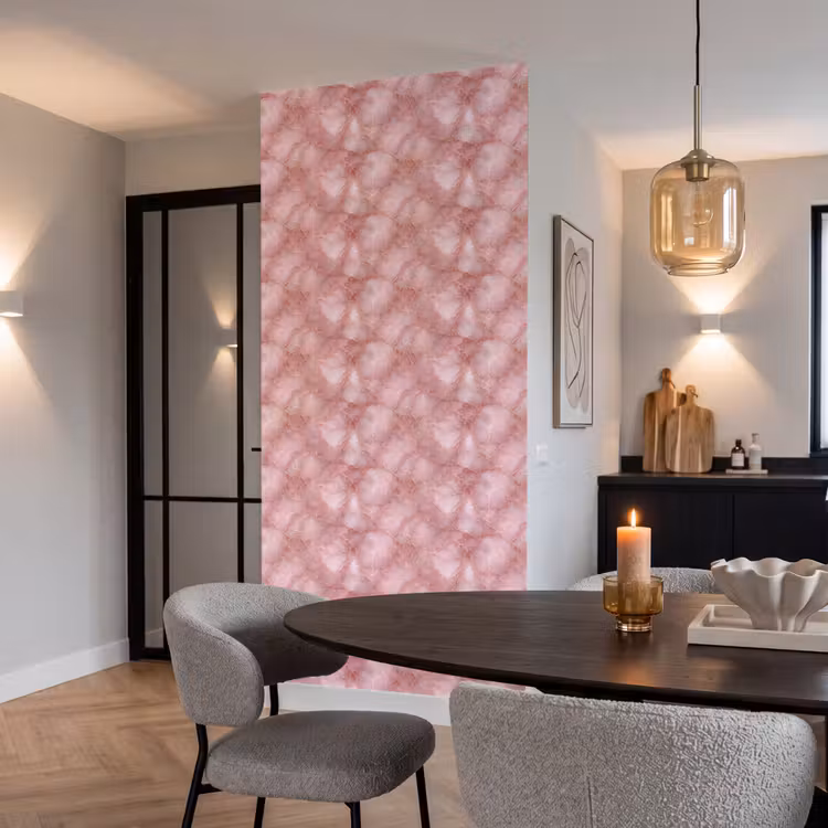 Behang - Roze - Kwarts - Goud - Marmer — 5