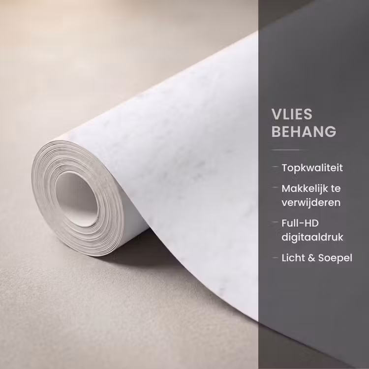 Behang - Wit - Marmer - Grijze aders — 3