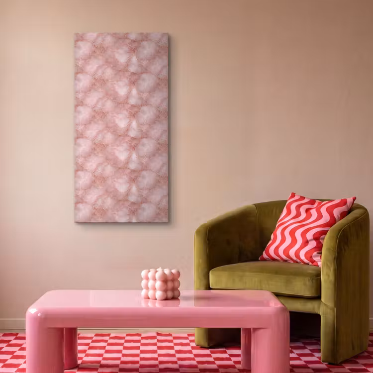 Akoestisch schilderij - Roze - Kwarts - Goud - Marmer — 2