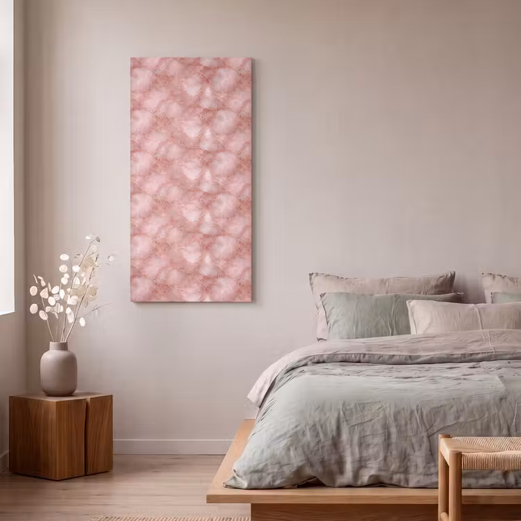 Akoestisch schilderij - Roze - Kwarts - Goud - Marmer — 4