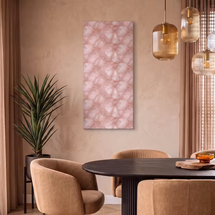 Akoestisch schilderij - Roze - Kwarts - Goud - Marmer — 6