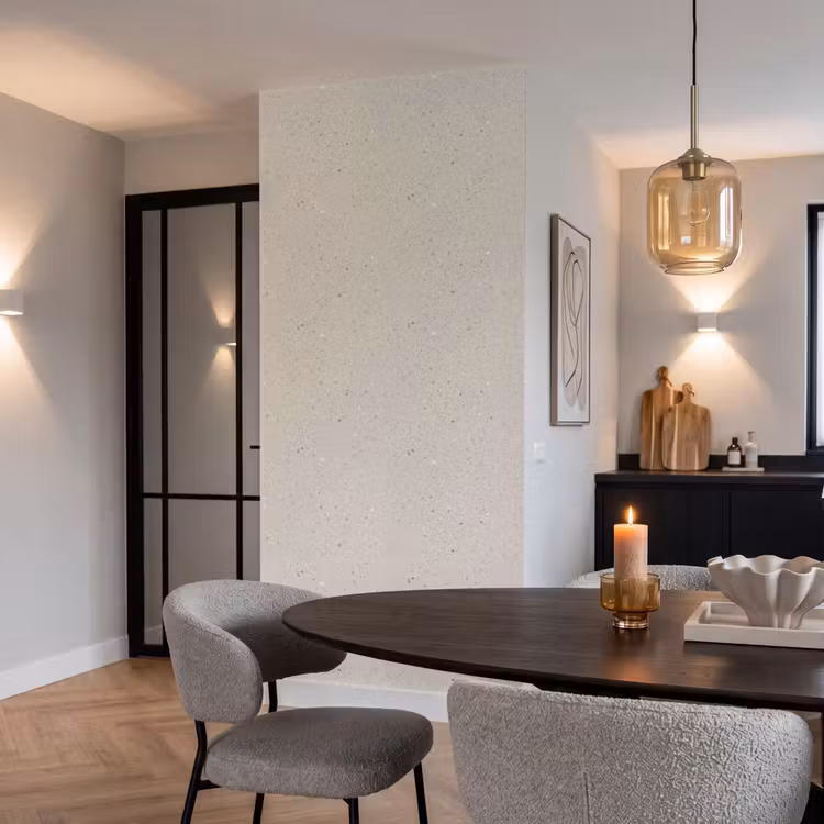 Behang - Lichtbeige - Terrazzo - Grijs — 5