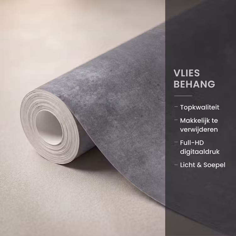 Behang - Donkergrijs - Ruw - Beton — 3