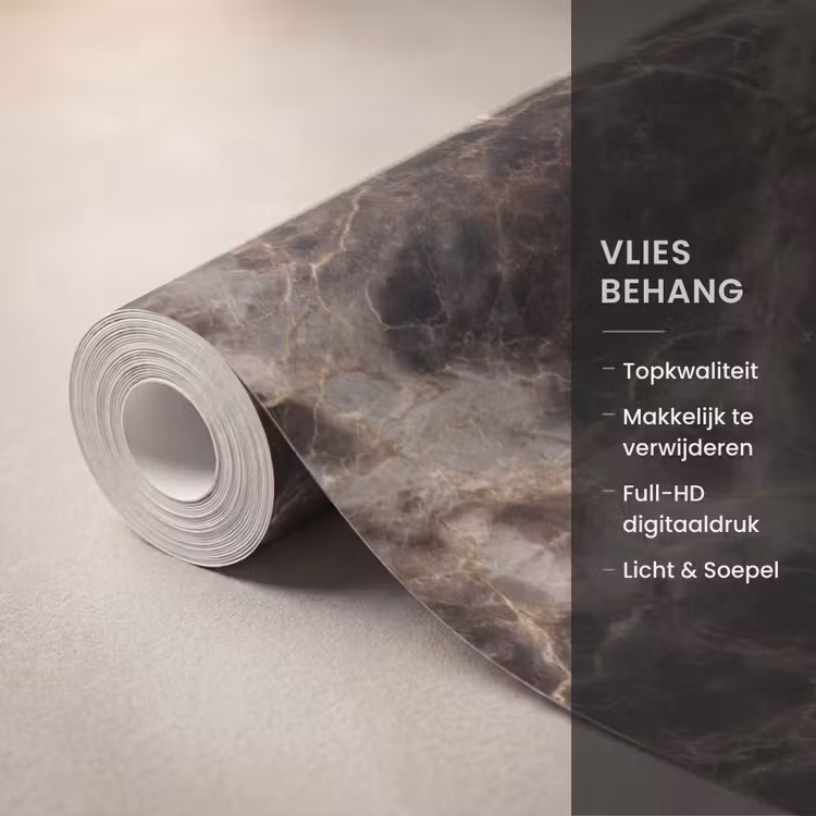 Behang - Bruin - Goud - Marmer — 3