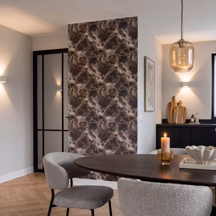 Behang - Bruin - Goud - Marmer — 5