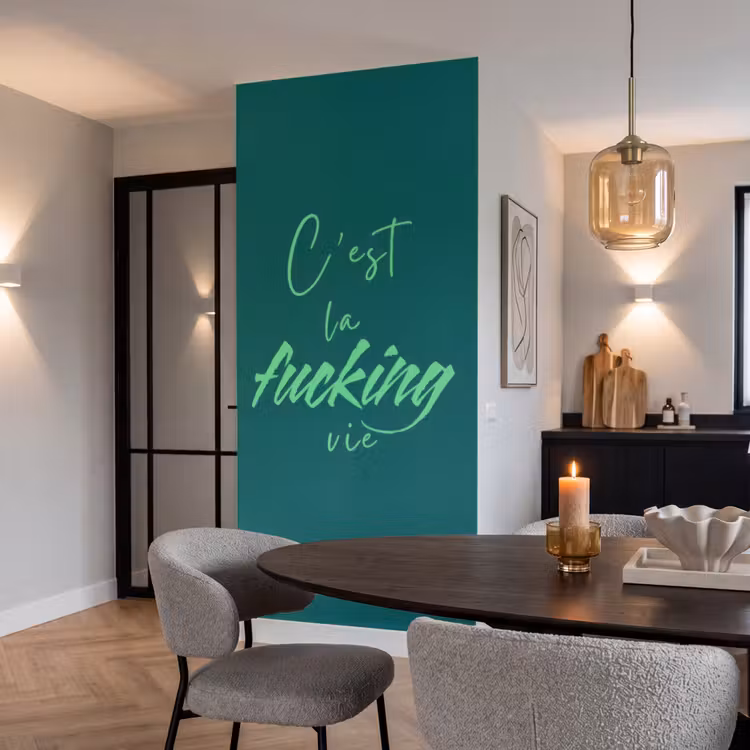 Behang - c'est la fucking vie - Groen - Handgeschreven — 5
