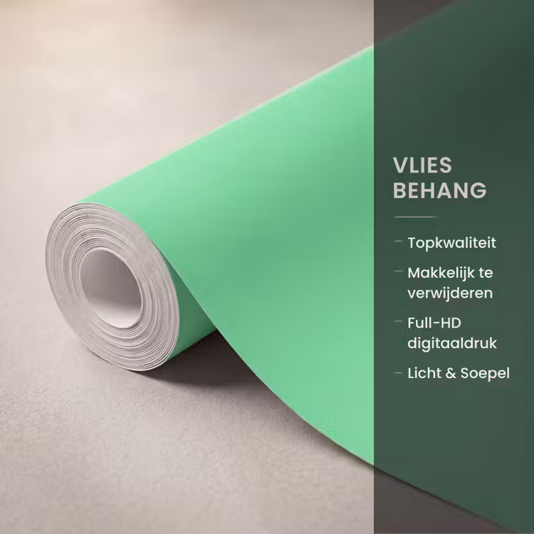 Behang - c'est la fucking vie - Groen - Penseelstijl — 3