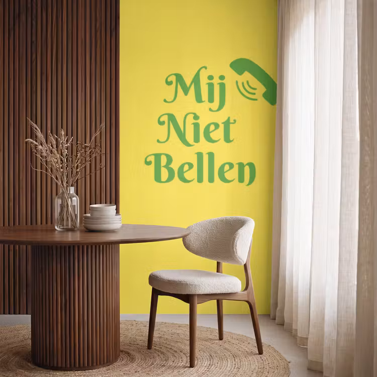 Behang - Mij niet bellen - Telefoon - Geel — 4
