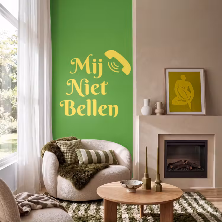 Behang - Mij niet bellen - Telefoon - Groen — 1