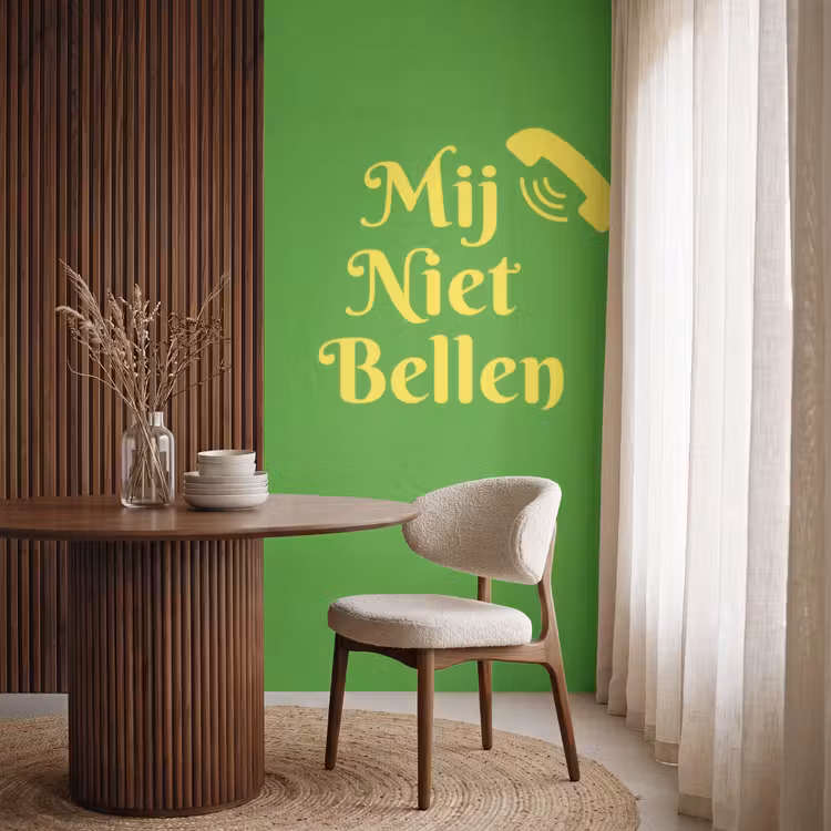 Behang - Mij niet bellen - Telefoon - Groen — 4