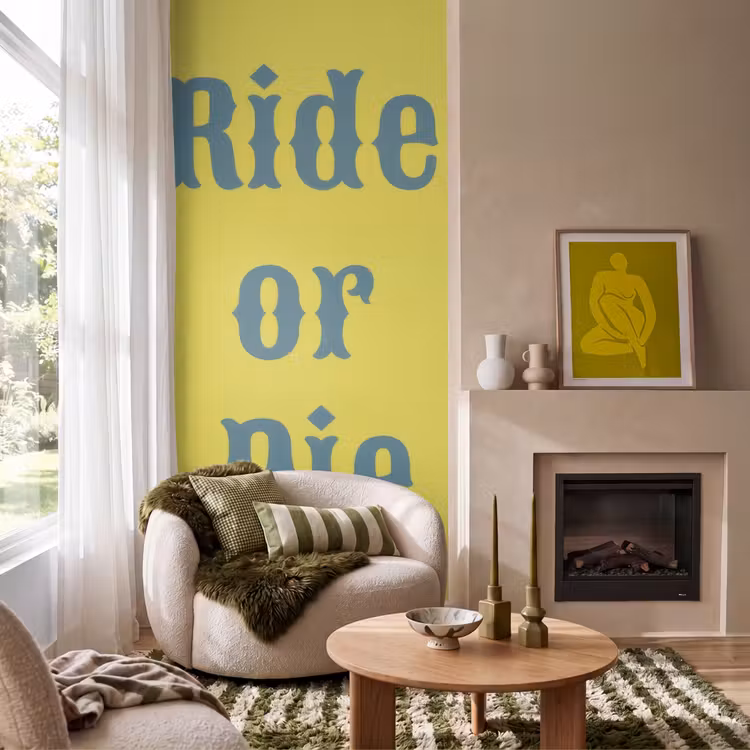Behang - Ride or die - Geel - Blauw — 1