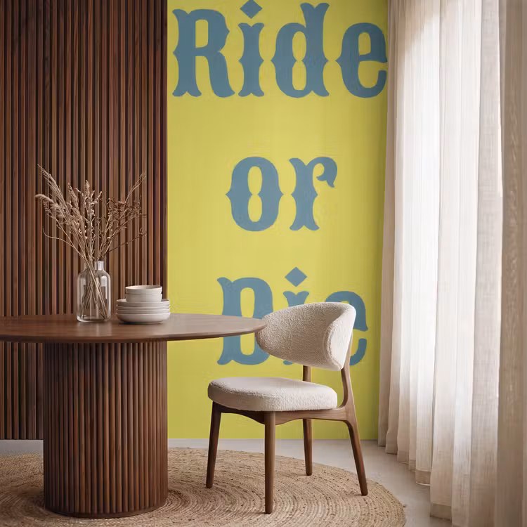 Behang - Ride or die - Geel - Blauw — 4
