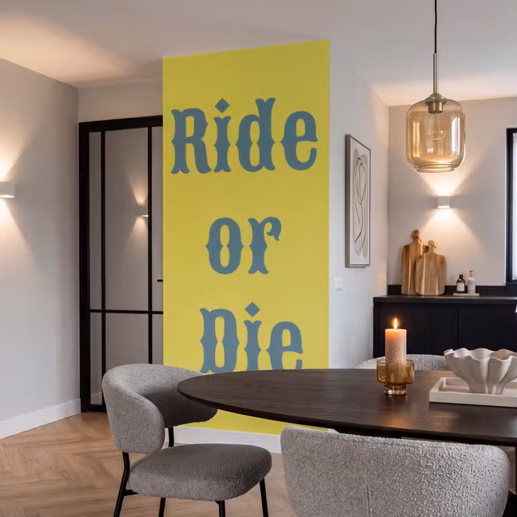 Behang - Ride or die - Geel - Blauw — 5