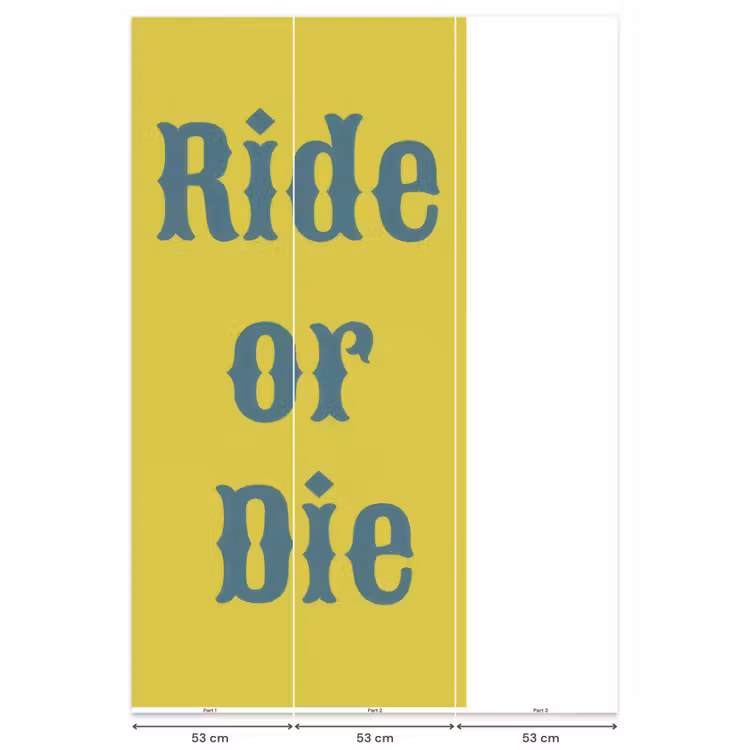 Behang - Ride or die - Geel - Blauw — 6
