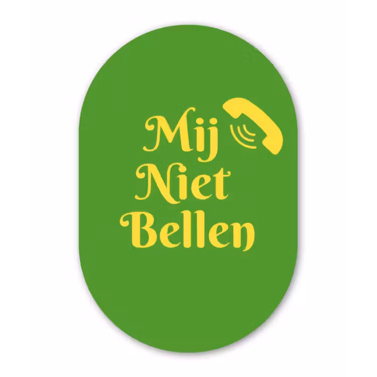 Muurovaal - Kunststof - Mij niet bellen - Telefoon - Groen — 3