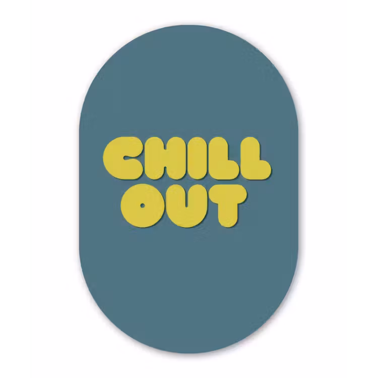 Muurovaal - Glas - Chill out - Geel - Blauw — 1