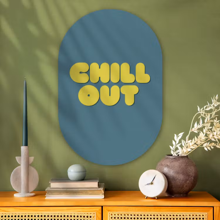 Muurovaal - Glas - Chill out - Geel - Blauw — 2