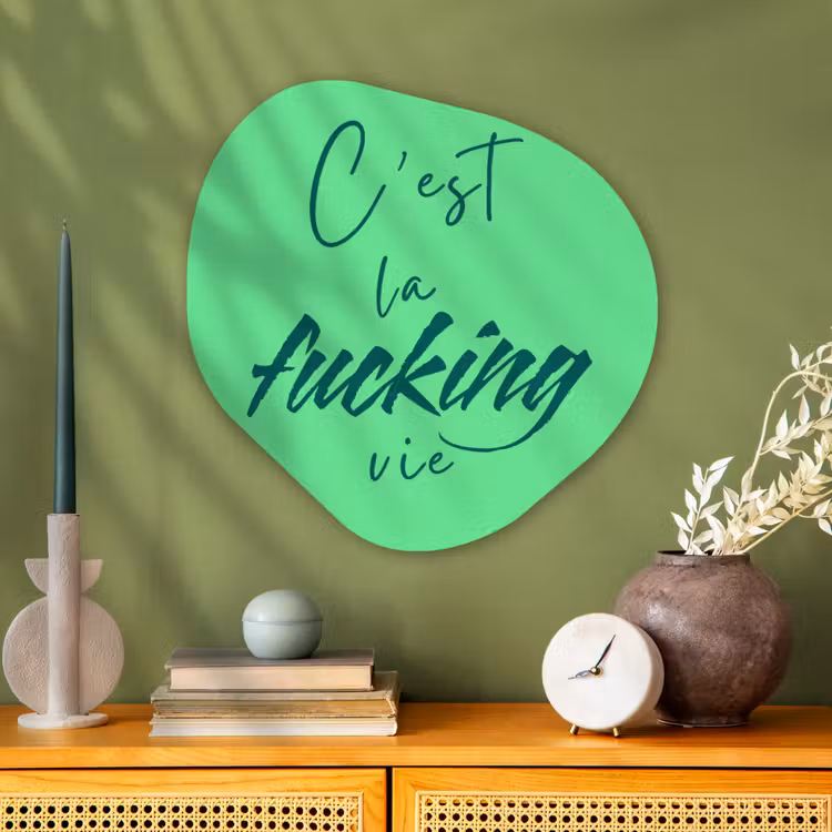 Organisch schilderij - Glas - c'est la fucking vie - Groen - Penseelstijl — 2
