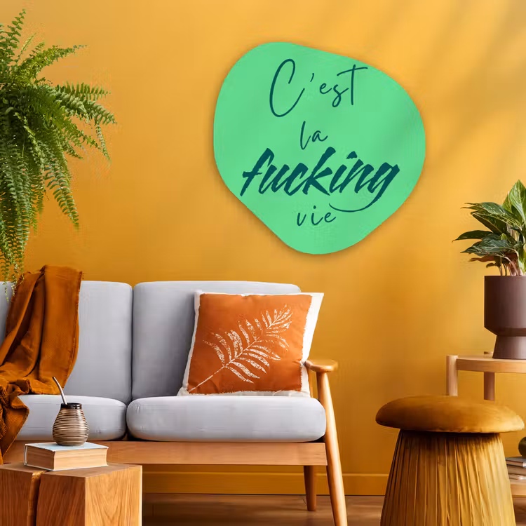 Organisch schilderij - Glas - c'est la fucking vie - Groen - Penseelstijl — 3
