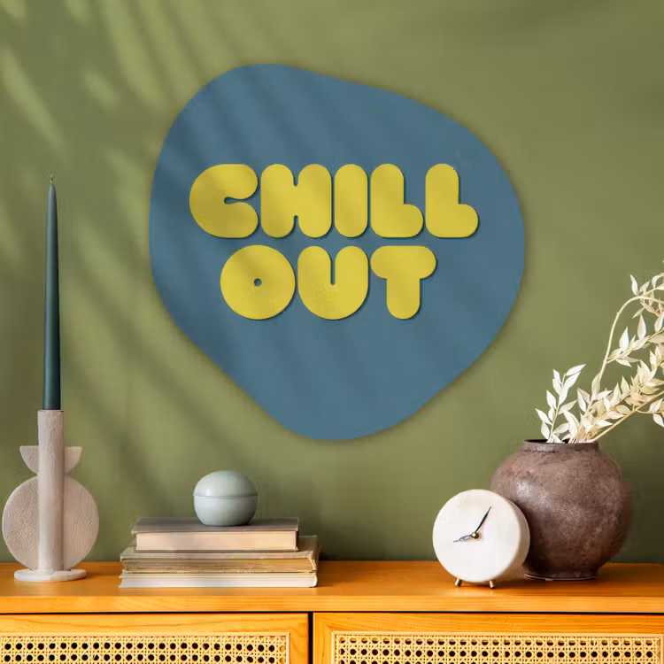 Organisch schilderij - Glas - Chill out - Geel - Blauw — 2