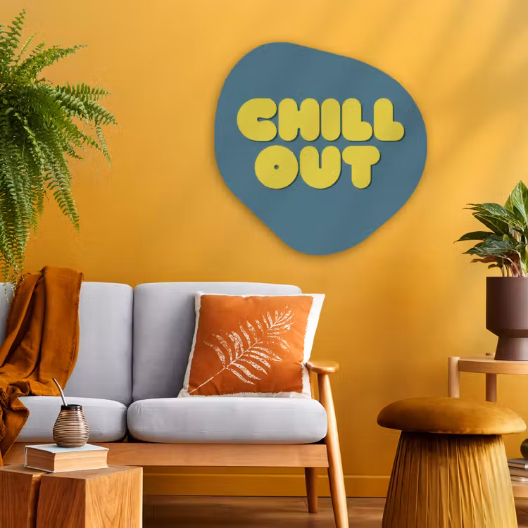 Organisch schilderij - Glas - Chill out - Geel - Blauw — 3