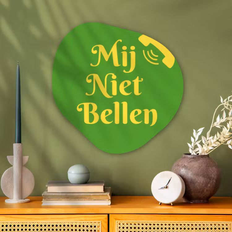 Organisch schilderij - Glas - Mij niet bellen - Telefoon - Groen — 2